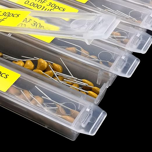 EEEEE 30 Value 900 pcs Multilayer Monolithic Ceramic Capacitor Assortment kit 10pf－10uF Individual Box Lid pf nf uf (900 pcs)