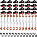 Legigo 72 Pcs Pirate Party Set- Include 24 Pirate Hats, 24 Eye Patches, 24 Inflatable Swords Pirate Accessory for Caribbean Fancy Dress Cosplay Themed Party Stage Prop