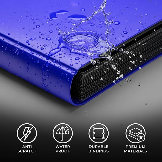 Trading Card Binder Pro-Folio – 9 Pocket Binder - Side-Loading Album, Durable & Acid-Free Storage for Pokémon, YuGiOh, MTG, TCG, Game & Sports Cards, Blue