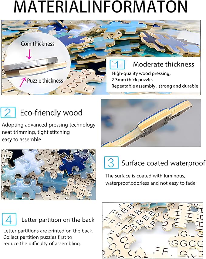 Challenge 1000 Pieces, Jesus, Wooden Puzzles for Adults, Family Fun, Relaxation and Decorating and Gift Giving. Premium Quality Puzzle Size: 29.5x19.7 in and 1:1 Original Picture Poster