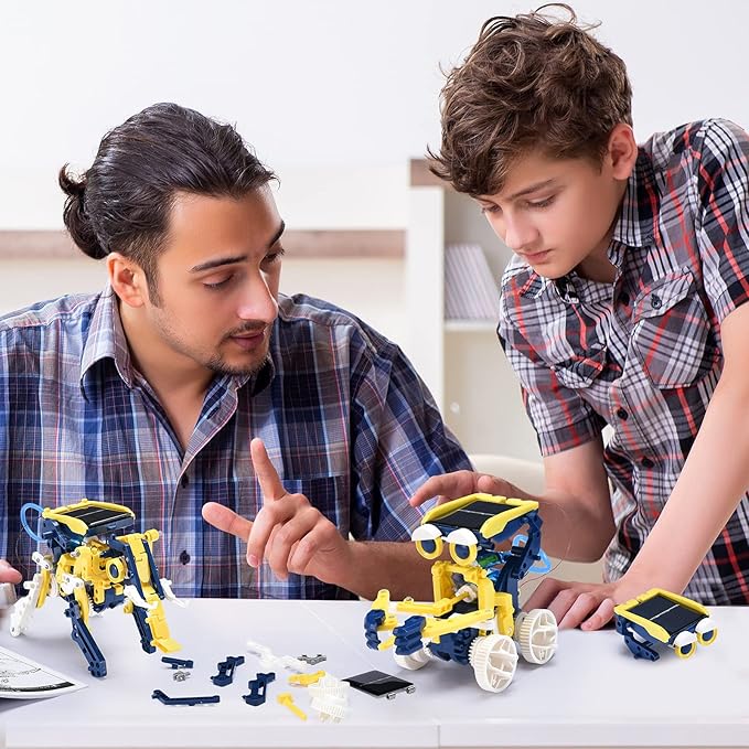 STEM Projects 11-in-1 Solar Robot Toy for Kids Ages 8-12, Science Kits Educational Robotics to Build, Christmas Birthday Gifts for 8 9 10 11 12 13 14 Year Old Boys Girls Teens.