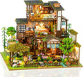Miniature House Kit, Book Nook, 3D Wooden Puzzle, DIY Miniature Kit, Dollhouse Kit, Mini House Building Kit, Doll House Kits for Adults Teen to Build (Spring Courtyard)