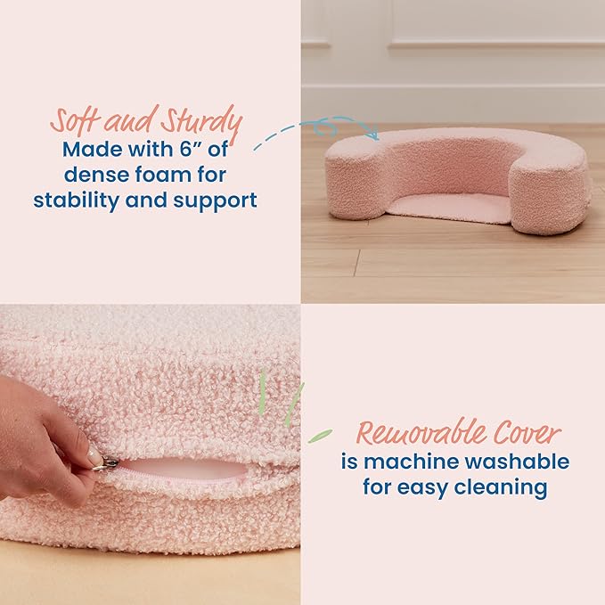 ECR4Kids SoftZone Sit-Up Support Ring Baby Essentials, 24" L x 18" W x 6" H, Pink