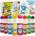 R&DLanci Washable Dot Markers for Toddlers 1-3,8-Colors Dot Markers with 12-Activity Papers,Non-Toxic Bingo Daubers for Toddlers 2-4,Art and Crafts Supplies for Kids,Christmas Gift for Kids ages 2-4
