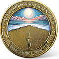 CYOUNG Footprints in The Sand Christian Challenge Coin - Inspirational Scripture Medallion with Dual-Sided Design