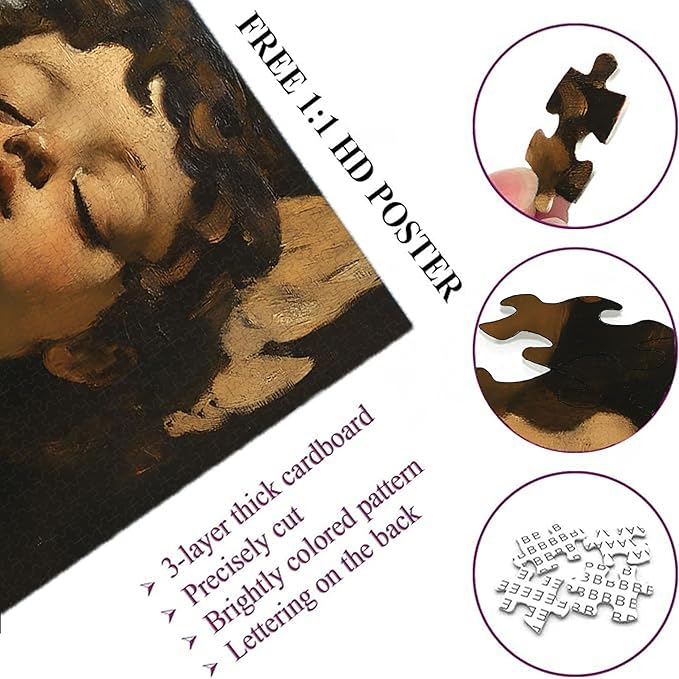 1000-piece Little Angel's Rebellion - Cupid Smoking Adult Wooden Puzzle, Intellectual Challenge, Stress-Relieving Puzzle, Relaxing Family Activity, Decoration, Size: 29.5 x 19.7 in
