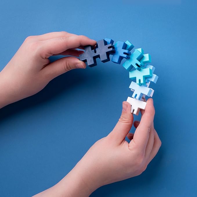PLUS PLUS - HEXEL Waterfall - Fidget Sensory Puzzle Toy - Travel Friendly, Quiet Stress and Anxiety Relief for Kids/Adults