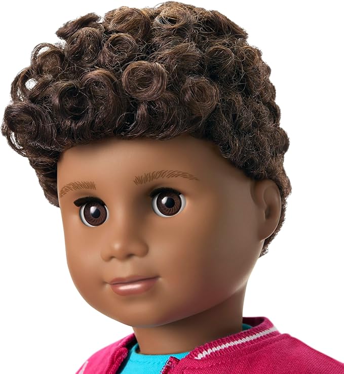 American Girl, Truly Me 18-inch Doll #113 with Brown Eyes, High-Top Curly Dark-Brown Hair, Deep Skin, for Ages 6+