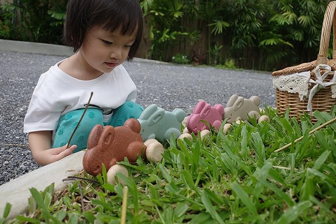 PlanToys Push Along Bunny (Pink)
