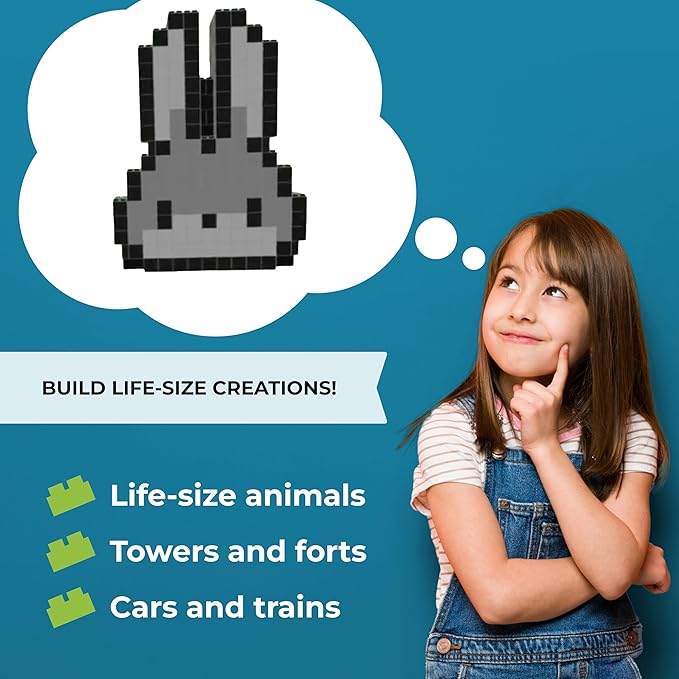 EverBlock 3" x 3" Single Life-Size Plastic Modular Bulk Pack | Giant Building Blocks | Easy to Connect & Reuse | Indoor & Outdoor Use | Build Displays & Structures | Red