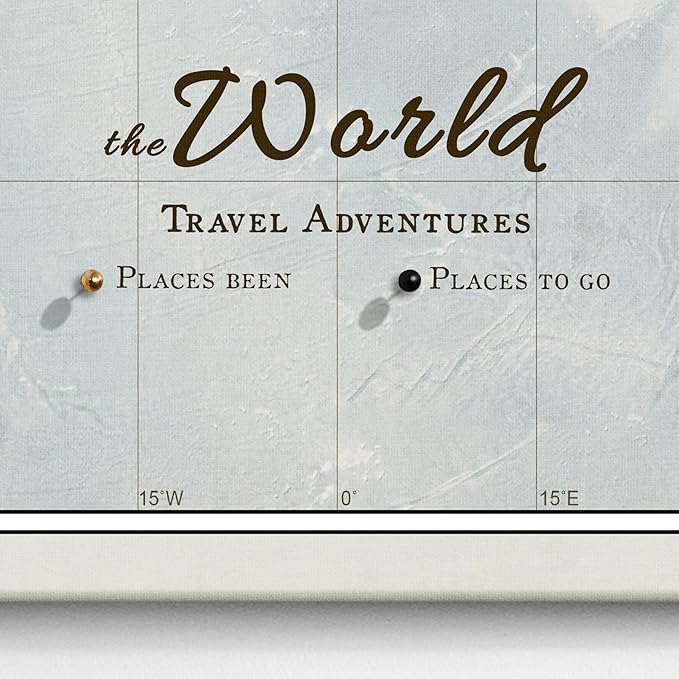 Canvas World Map with Cork Pin Board - English Lettering - Decorative Wall Decoration for All Rooms - Canvas Pictures with World Map Motif (150x100 cm, Pattern 14)