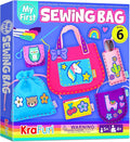 KRAFUN My First Sewing Bag Kit Arts & Crafts for Beginner Kids, 6 Easy DIY Sewing Handbag Pouch Sleeve Projects of Animal Theme, Instructions Learn to Sew & Felt Embroidery, Gift for Girls & Boys
