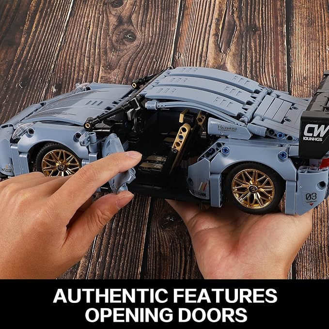 Sports Race Car Building Set Kit for Boys & Adults, 1:14 MOC Toys Racing Model Car Kits, Birthday Gift for Boys Kids Age 8-14 12-16