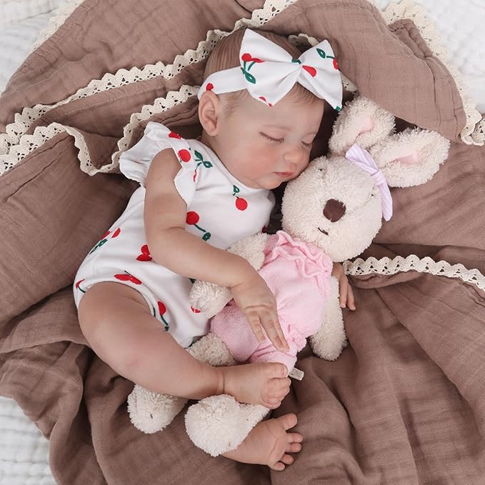 Realistic Reborn Baby Dolls - 20 Inch Real Life Newborn Baby Laura, Lifelike Girl Baby Doll with Gift Box, Sleeping Weighted Baby Doll with Advanced Painted for Kids Age 3+ Gift