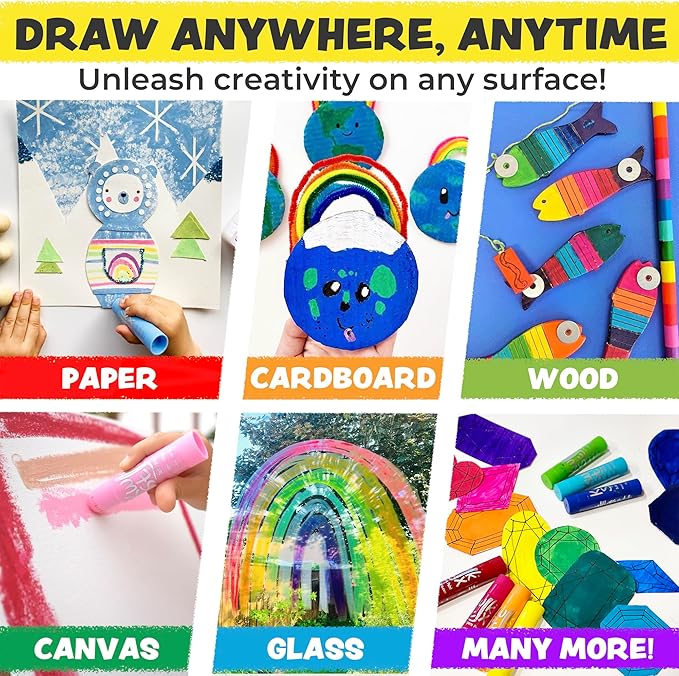 Kwik Stix Solid Tempera Paint Sticks, 12 Colors, Washable Paint Sticks for Kids, Super Quick Drying, Non-Toxic, Allergen Free, Comes in Classic Rainbow Colors, Ideal for Kids and Toddlers