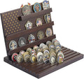 PiaoHao Challenge Coin Display Stand Military Coin Holder Wooden Rack Holds 80 Coins