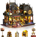 Miniature Dollhouse Kits, Tiny House Kit and Light, Doll House Kits for Adults to Building, Unique Gift for Birthday Christmas Day, Time Castle