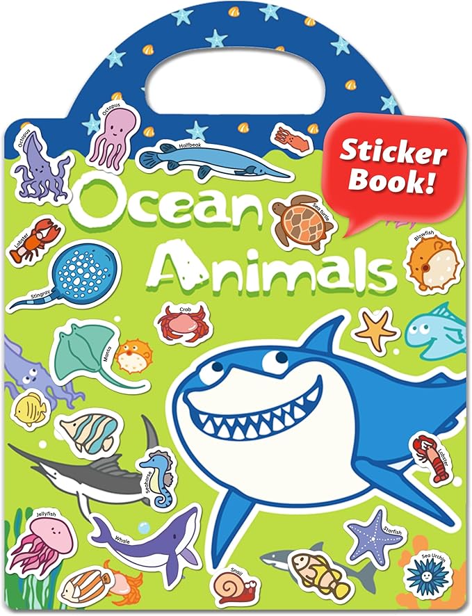 Reusable Sticker Book for Toddlers 2-4 Years, Stickers for Kids, Toddler Craft Activities, Toddler Travel Toys Ages 2+ Boy Girl Birthday Gifts