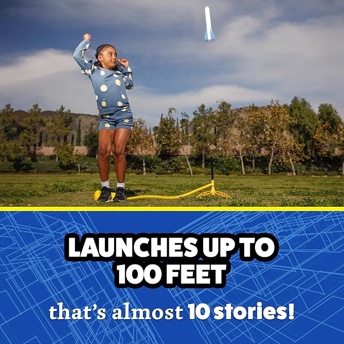 Stomp Rocket Jr Glow Rocket Refills, 3 Rockets - Replacement Glow in The Dark Rockets for Soft Foam Rocket Launcher for Kids - Fun Backyard & Outdoor Kids Toys Gifts for Boys & Girls