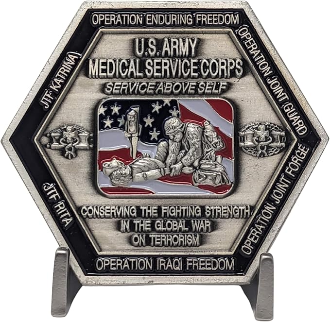 Military Challenge Coin Display Stand - Solid Metal with Anodized Finish - US Vet. Business (Black) (Nickle Five-Pack)