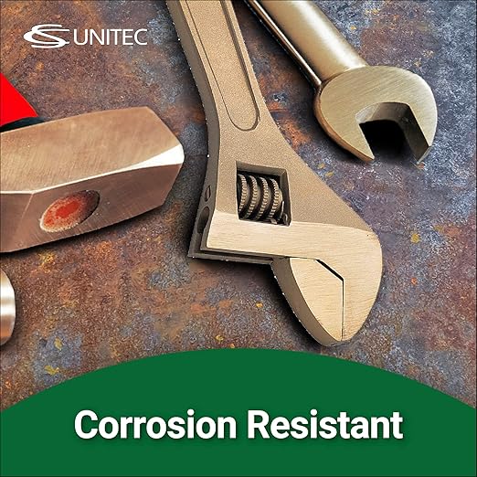 C.S. Unitec Adjustable End Wrench Non-Sparking, Non-Magnetic, Corrosion Resistant (Copper Beryllium) 200Mm (8In) TUV Certified EX501-8B