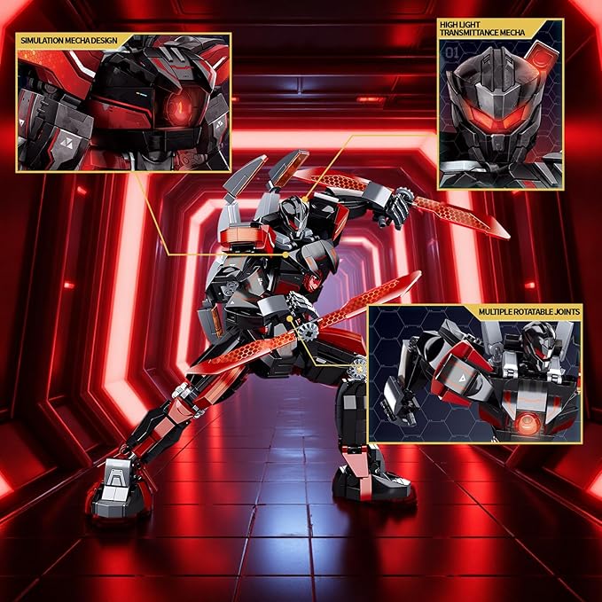 Wanderer Mech Robot Building Block Sets Dark Robot with 2 Weapons Forms Destroy Warrior City Action Mechs Model Kit Toys Gift for Adults and Kids Boys 6 7 8 10+ 585 Pieces