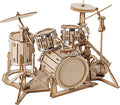 ROBOTIME Wooden Craft Kits for Kids 3D Wooden Puzzle DIY Model Drum Kit to Build for Boys Adorable Home Decoration for Teens