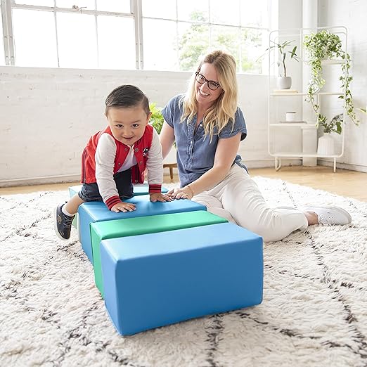 ECR4Kids SoftZone Big Foam Building Blocks, Soft Playset, Contemporary, 7-Piece