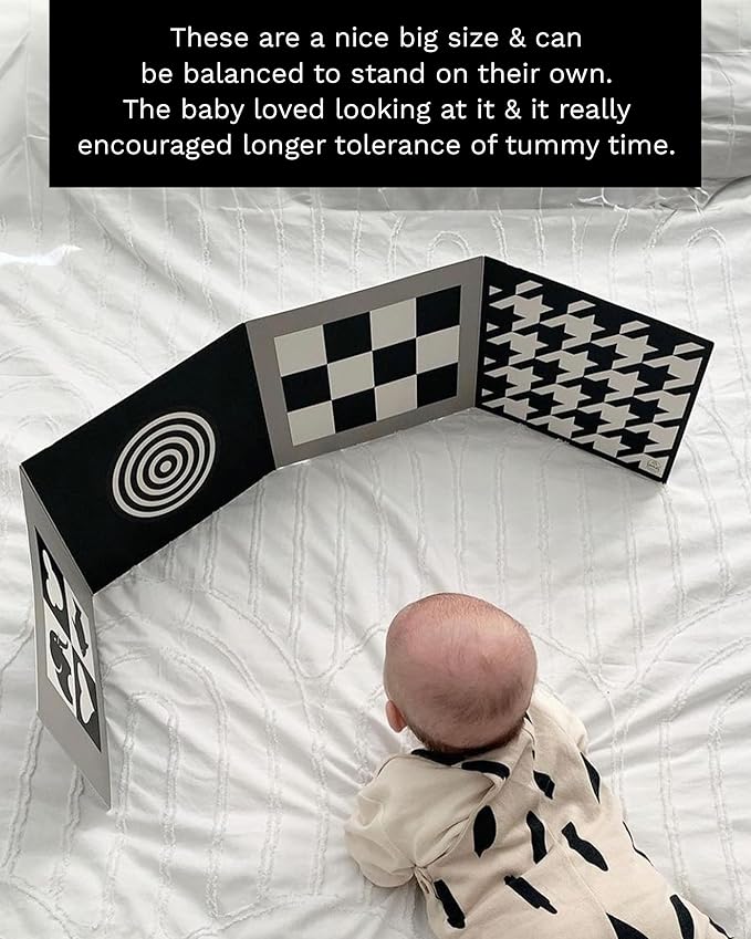 Samuel Sensory Board for Babies - Supersized Black and White Baby Cards for Developmental Newborn Tummy Time Toys - 100cm Newborn Black & White Toys for 0-3 Months & Older - Thick Stand Up Board No. 1
