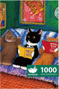 MOMIBOOK Puzzles for Adults 1000 Pieces Jigsaw Puzzles of Cat Book Club, Painting Image Animal Difficult Challenging Hard Impossible Puzzle Unique Funny Party Christmas Birthday Gifts