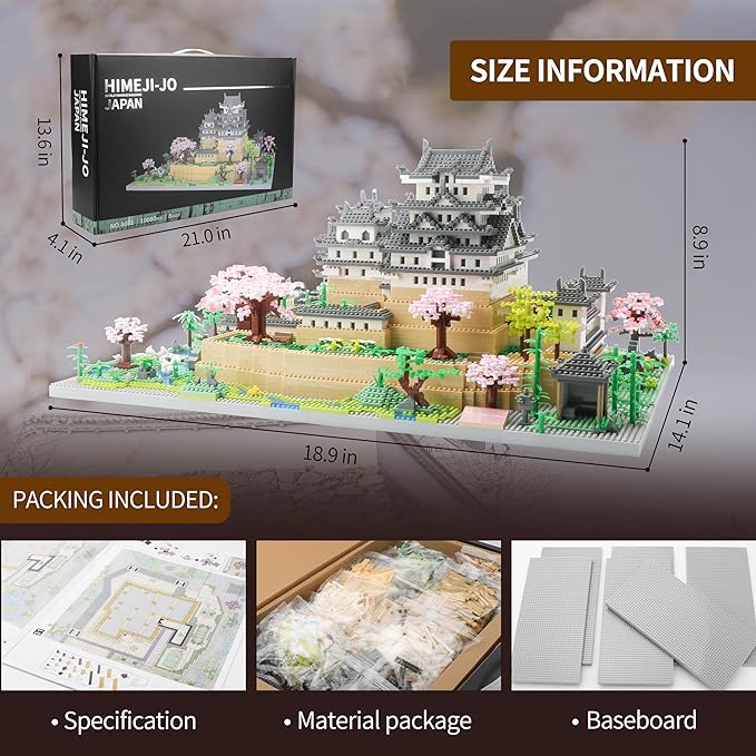 Japan Himeji Castle Micro Building Block Model 10080 PCS for Adults Architecture Landmarks Collectible Toy Present Model Kit