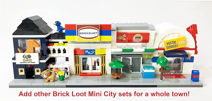 Brick Loot Exclusive Mini City Brickmart Brick Toy Store – Custom Designed Lego-Compatible Model, Perfect for Brick Building Fans, Detailed Toy Store Design, Fun Construction Project