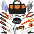 INCLY 24 PCS Real Tool Set with Tool Bag, Small Real Hand Tools Kit, Construction Learning Tools Hammer Screwdriver for Home DIY Building and Woodworking