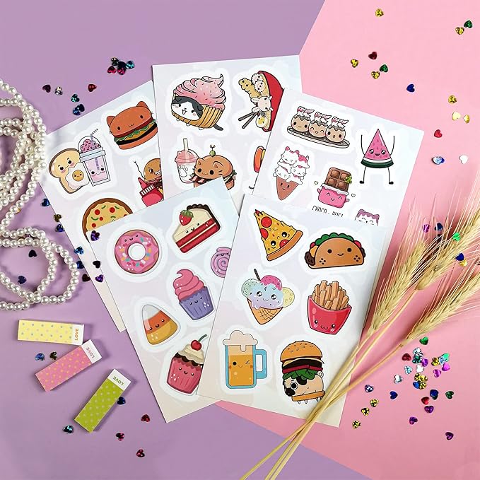 BulbaCraft Kawaii Food Stickers, Teens and Adults – Cute Food Stickers for Laptops and Water Bottles – Anime Decals - Kawaii Vinyl Decals for Journaling, Gifts for Women & Men