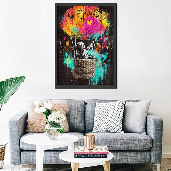 Tucocoo 1000 Pieces Jigsaw Puzzles for Adults Banksy Colorful Graffiti Puzzle Hot Air Balloon Street Art Puzzles for Challenging Family Activity Educational Game DIY Crafts Puzzle Wall Decor Gifts