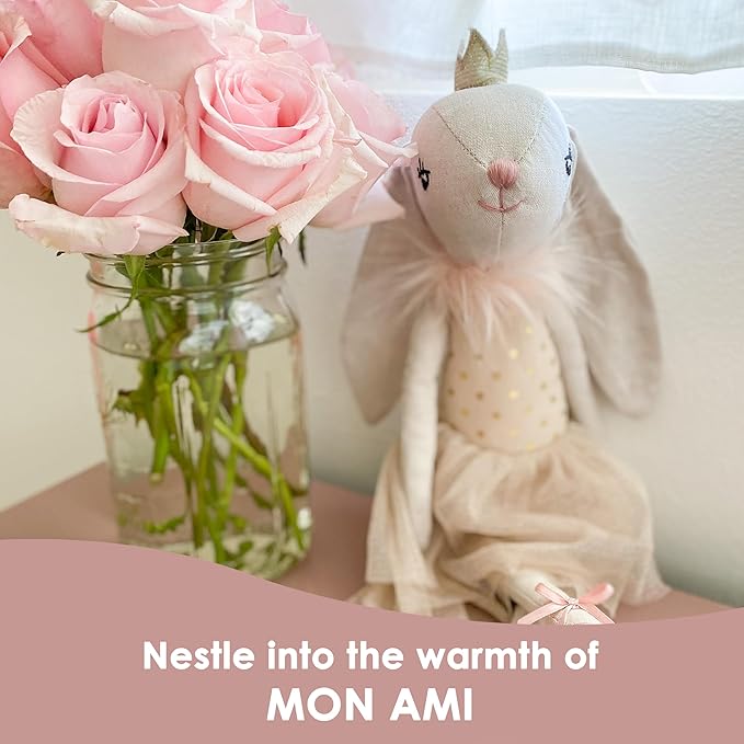 MON AMI Bijoux The Bunny Princess Ballerina Stuffed Doll – 15”, Soft Plush Animal Doll, Use as Toy or Room Decor, for Kids of All Ages