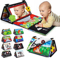 Dr.Rapeti Tummy Time Floor Mirror for Baby Infant Toddler Kids Black and White High Contrast Baby Toy with Crinkle Cloth Book Teethers Floor Activity Toy Washable Non-Toxic
