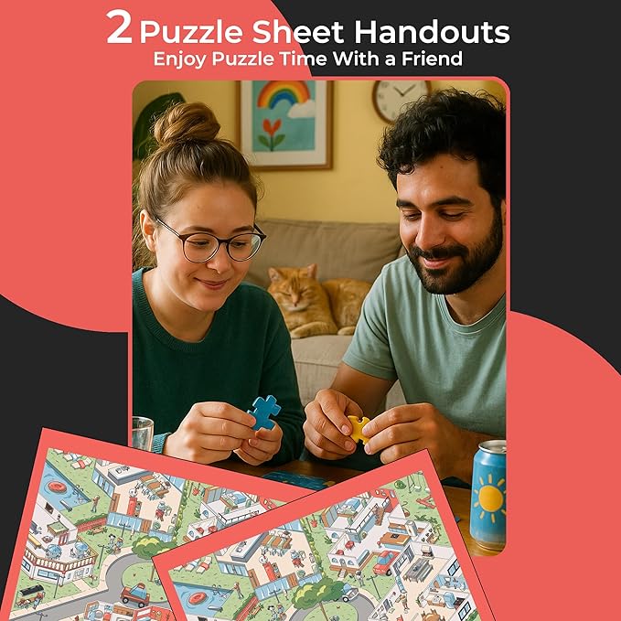 Time Warp Puzzle Mystery Jigsaw Puzzle 1000 Pieces for Adults Day Night Series - A Challenging, Difficult, Picture Changing Puzzle to Solve 26.625 x 19.25 in (Purrfect Party)