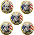 USMC 250th Anniversary Challenge Coin – Double-Sided Marine Corps Commemorative with Bulldog & Iwo Jima – Military Gift for Veterans & Collectors (5PCS)