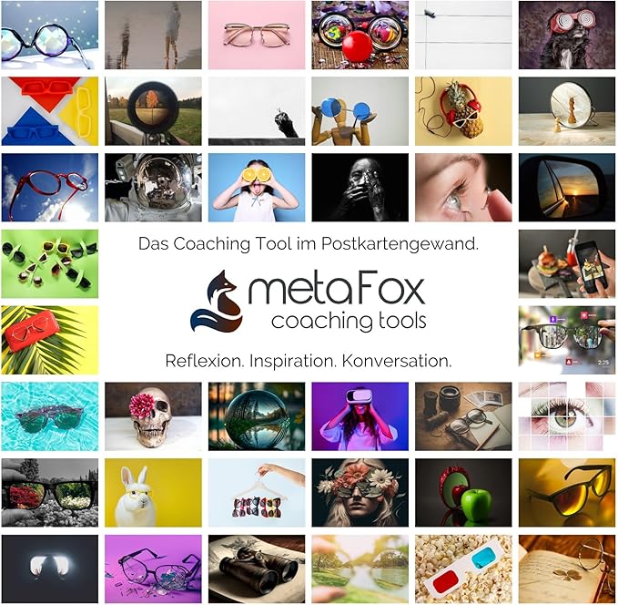 metaFox - Points of View Card Deck - 52 Coaching Cards for Perspective Takeover, Therapy and Self-Improvement - Presentation Cards as a Visual Thinking Tool for Coaching, Workshops dp-POV