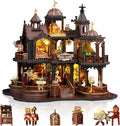 Miniature House Kit, Tiny House Kit with LED, DIY Mini House Building Kits for Adults to Building, Unique Gift for Birthday Christmas, Ancient Castle