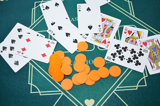 SmartDealsPro Set of 100 1 Inch Opaque Plastic Learning Counters Mini Poker Chips Game Tokens with Storage Box (Orange Red)
