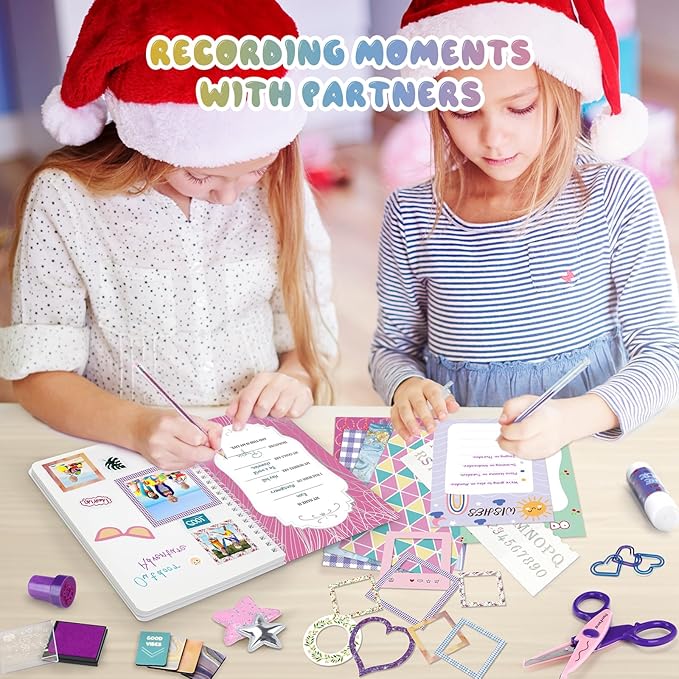 PERRYHOME 2-Pack DIY Journal Kit for Girls - 200+Pcs Journal Set for Teen & Tween Girls, Journaling Art & Crafts Kits, Scrapbook & Diary Supplies Set, Ideal Gifts for 8 9 10 11 12 13 14 Year Old Girl