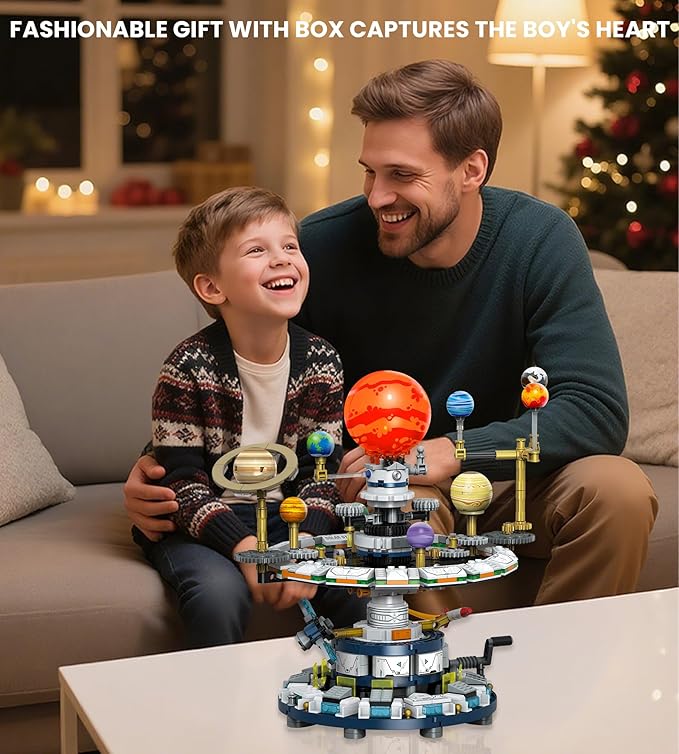 Rotatable Solar System Building Set, Space Exploration Building Blocks Set, STEM Toys for Home School Science Learning Birthday Gifts for Boys Girls Ages 12-14+ (963pcs)