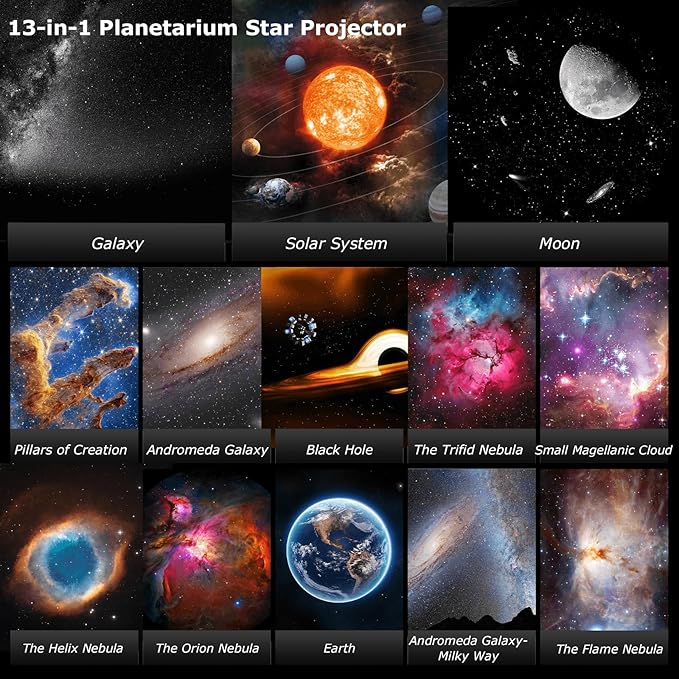 Star Projector, Astronaut Galaxy Projector for Bedroom, 13 in 1 HD Planetarium Projector, 360°Rotating Galaxy Light 9 Colors Night Lights Party Room Decor