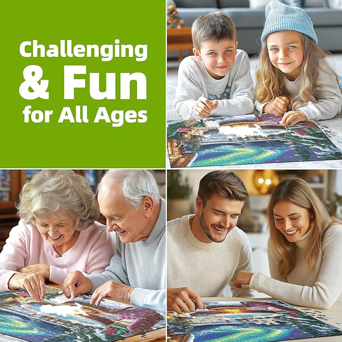 Northern Lights Puzzle - 500 Piece Puzzles for Adults Vivid Imagery Impossible Hard Difficult Challenging Puzzle,Unique Jigsaw Puzzles 500 Pieces Ideal for Relaxation and Family Fun