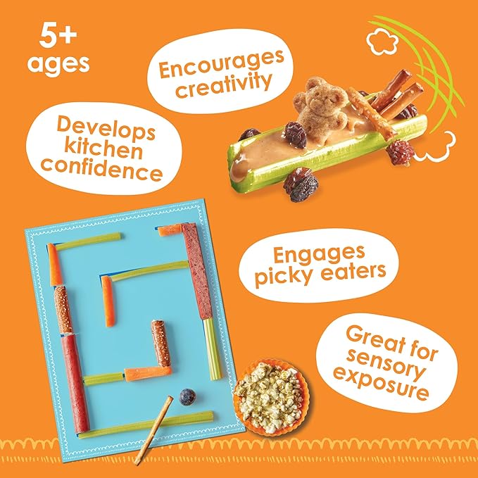 MindWare Best You Krafty Kitchen Snacks Kit – Real Cooking Set for Kids Ages 5 & Up - Includes Kid Friendly Kitchen Tools, Games and Recipes - Ideal for Healthy Snacking and Food Exploration