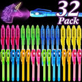 iGeeKid 32 Pack 2 Style Invisible Ink Pen with UV Black Light Party Favor for Kids 8 12 Secret Spy Pens Magic Disappearing Ink Markers Clasroom Prize Birthday Gifts Halloween Goodie Bags Stuffers