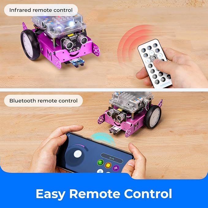 Makeblock mBot Robot Kit, STEM Projects for Kids Ages 8-12 Learn to Code with Scratch Arduino, Robot Kit for Kids, Computer Programming for Beginners Gift for Boys and Girls 8 Pink