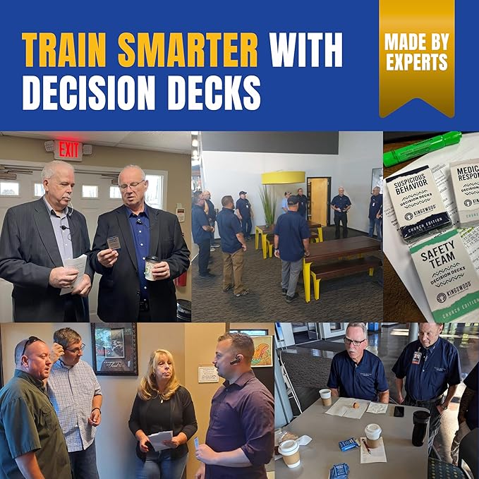 Church Safety and Security Decision Decks | 60 Conflict De-Escalation Scenario Cards for Church Safety Team Training, Leadership Communication, and Faith-Based Conflict Resolution